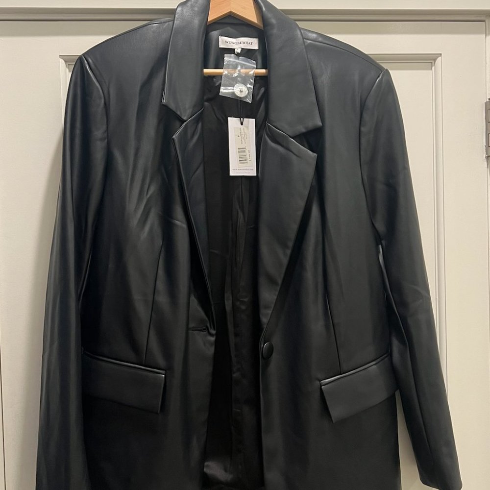 WeWoreWhat Vegan Leather Blazer
